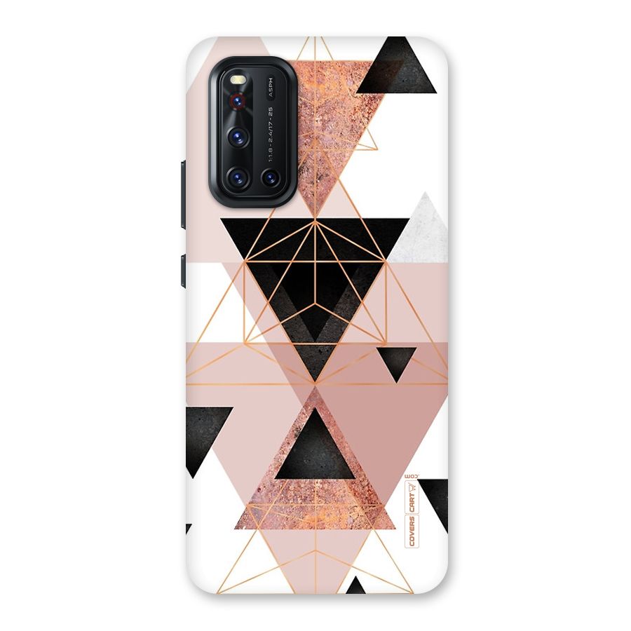 Abstract Rose Gold Triangles Back Case for Vivo V19