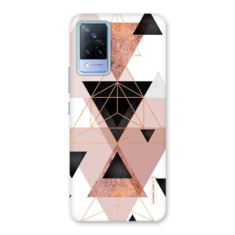 Abstract Rose Gold Triangles Back Case for Vivo V21 5G