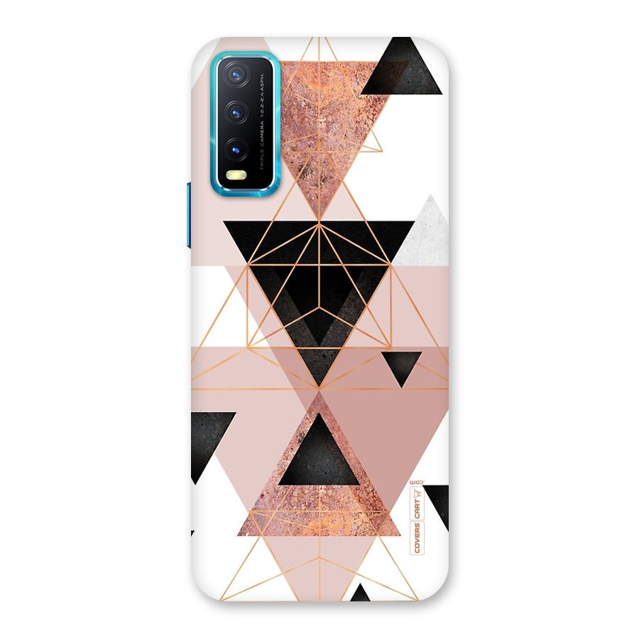 Abstract Rose Gold Triangles Back Case for Vivo Y20A