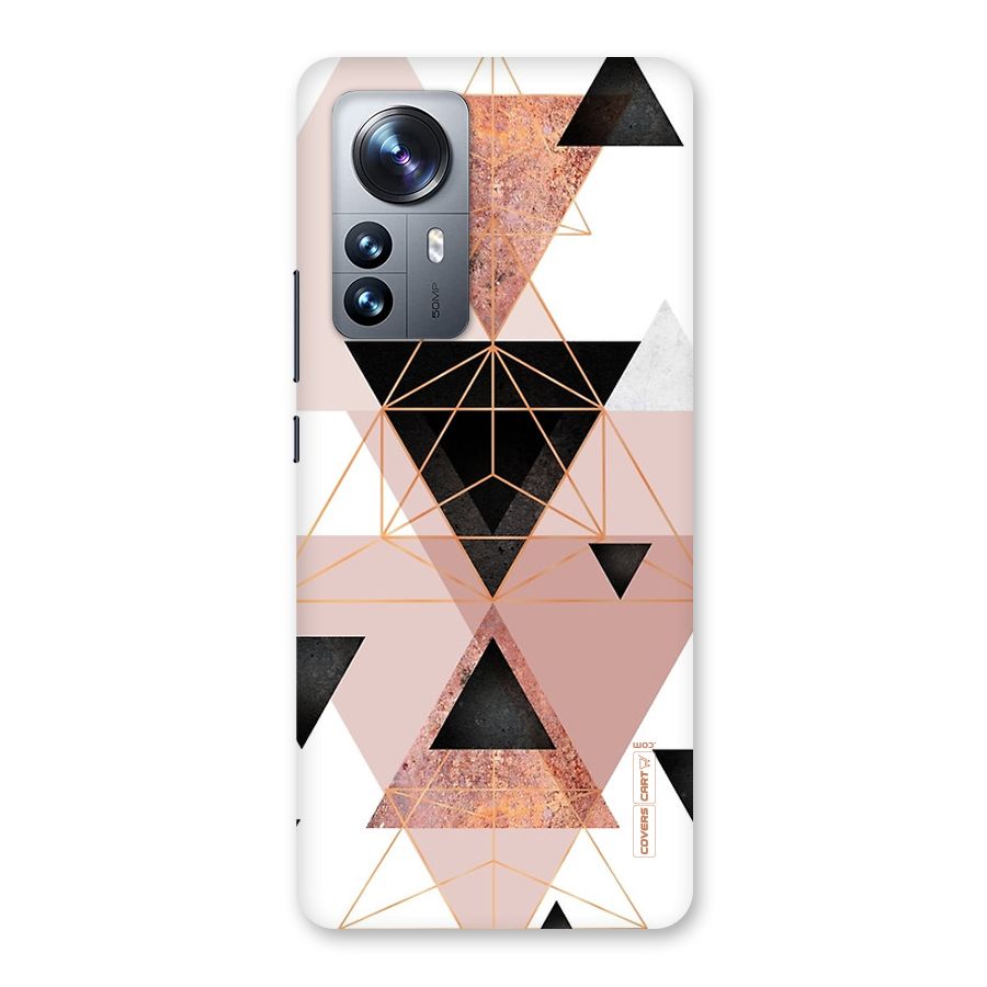 Abstract Rose Gold Triangles Back Case for Xiaomi 12 Pro