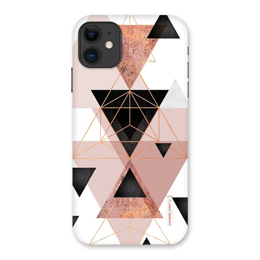 Abstract Rose Gold Triangles Back Case for iPhone 11