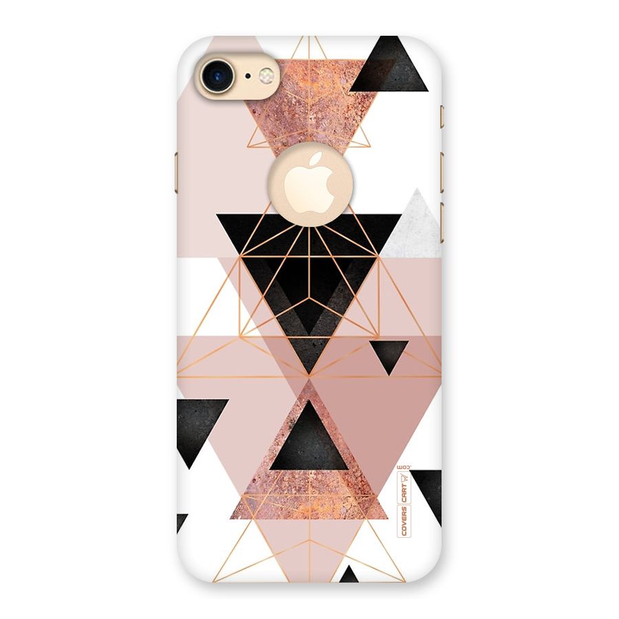 Abstract Rose Gold Triangles Back Case for iPhone 7 Logo Cut