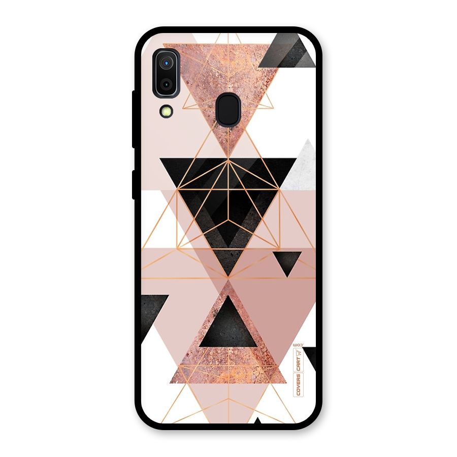 Abstract Rose Gold Triangles Glass Back Case for Galaxy A30