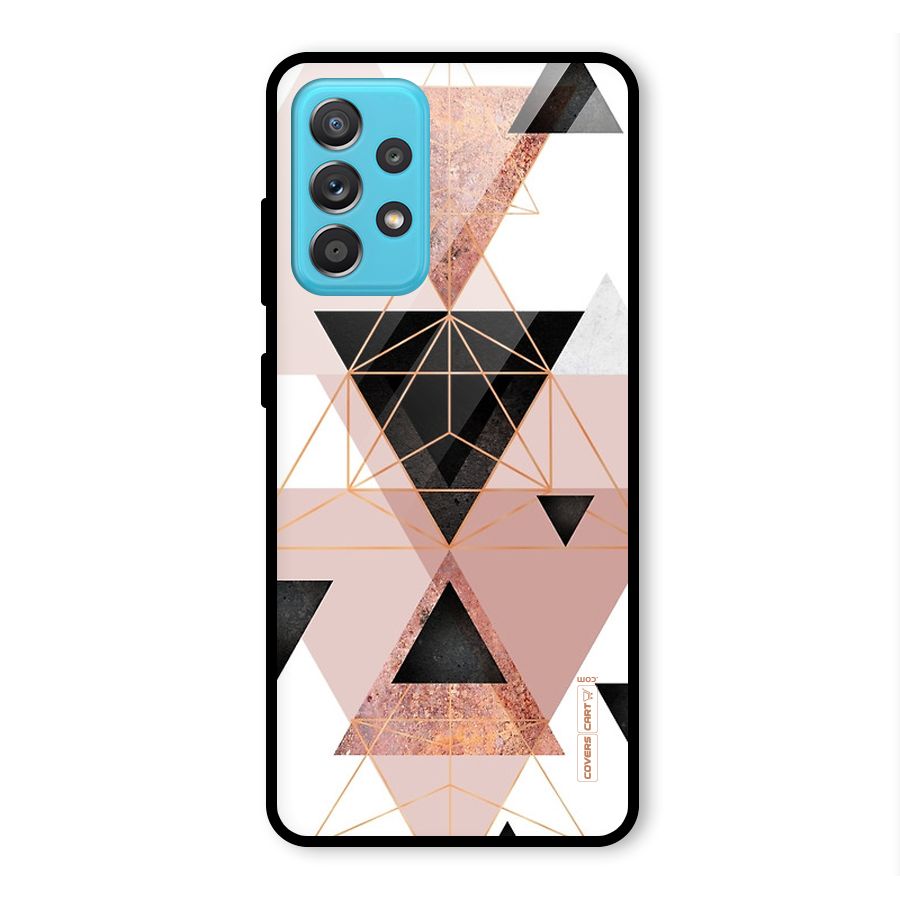 Abstract Rose Gold Triangles Glass Back Case for Galaxy A52