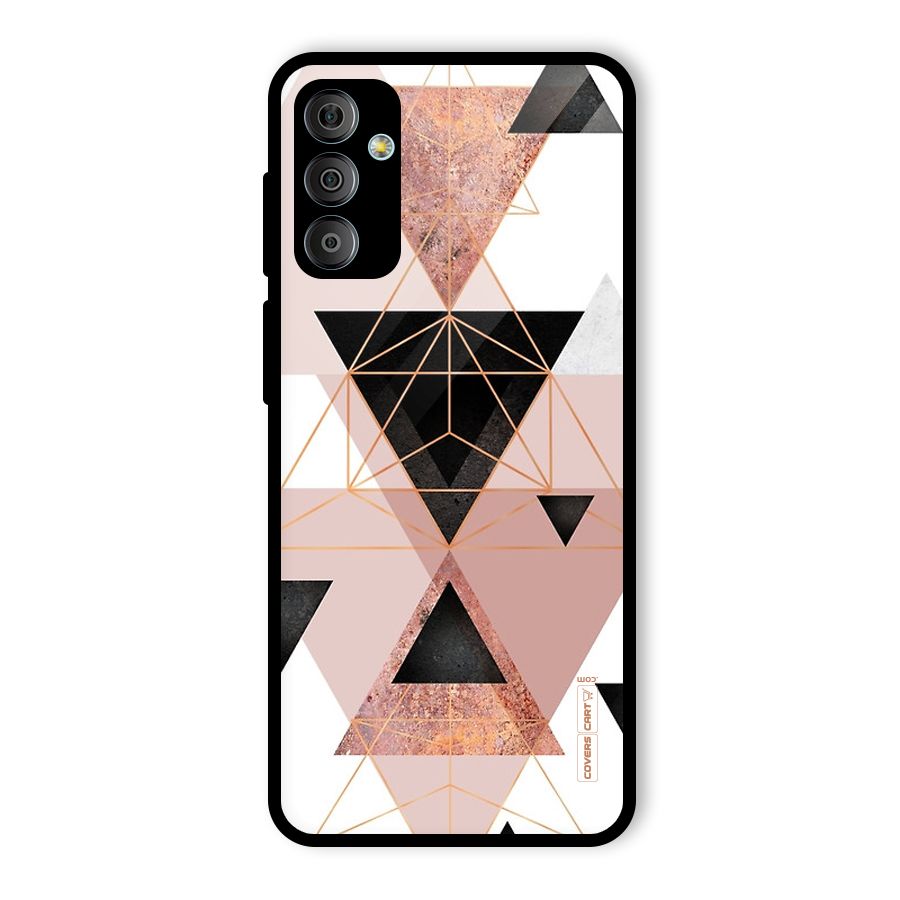 Abstract Rose Gold Triangles Glass Back Case for Galaxy F23