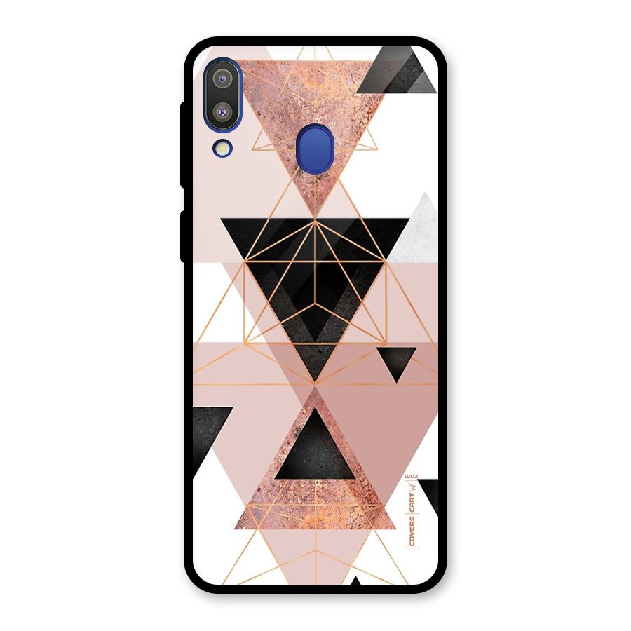 Abstract Rose Gold Triangles Glass Back Case for Galaxy M20