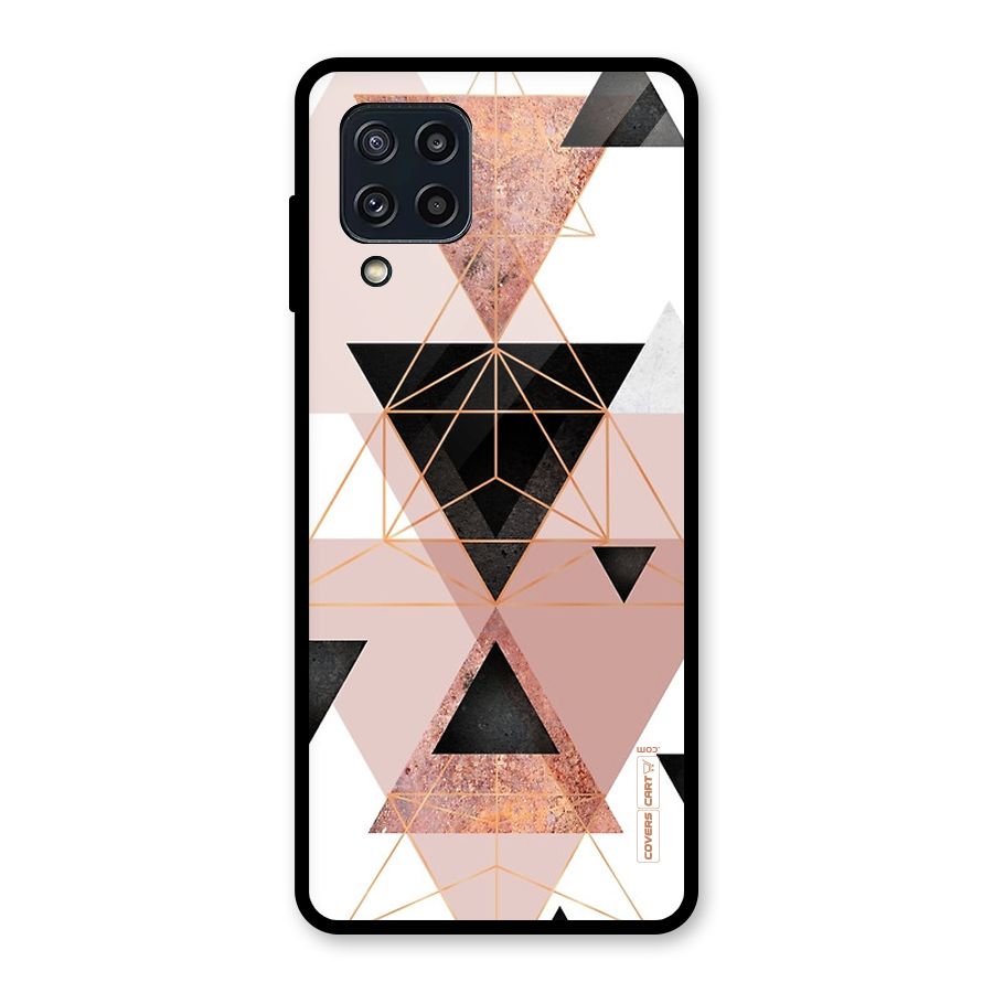 Abstract Rose Gold Triangles Glass Back Case for Galaxy M32