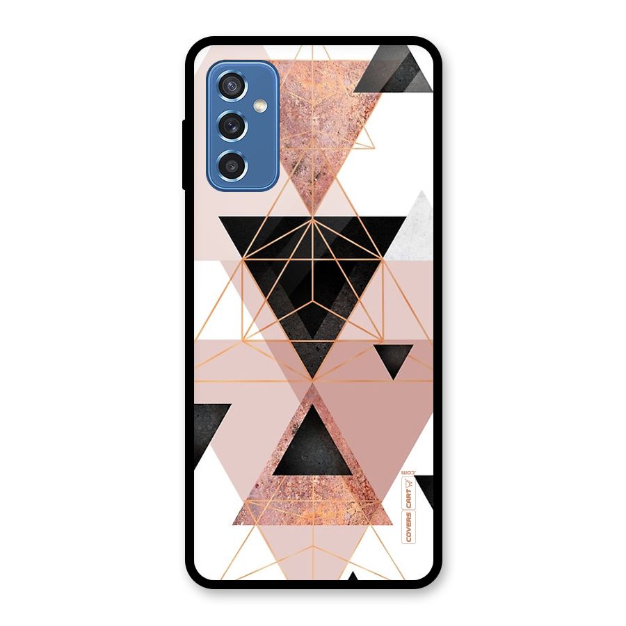 Abstract Rose Gold Triangles Glass Back Case for Galaxy M52 5G
