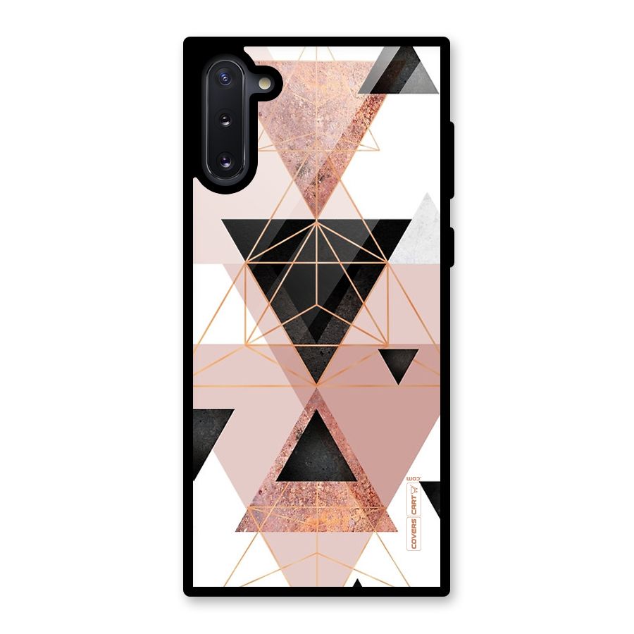 Abstract Rose Gold Triangles Glass Back Case for Galaxy Note 10