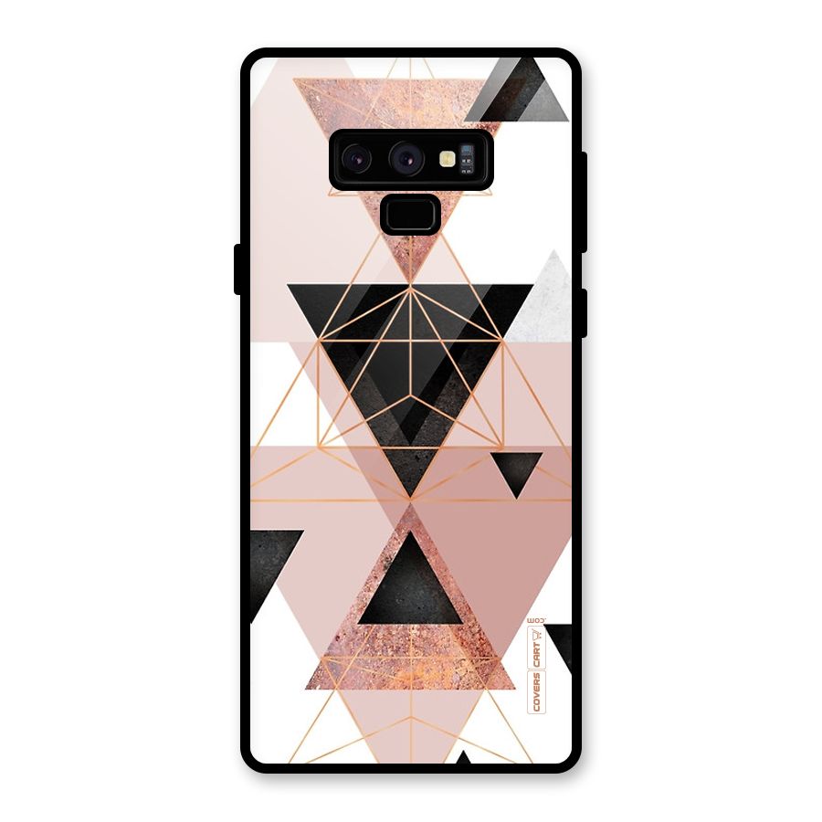 Abstract Rose Gold Triangles Glass Back Case for Galaxy Note 9