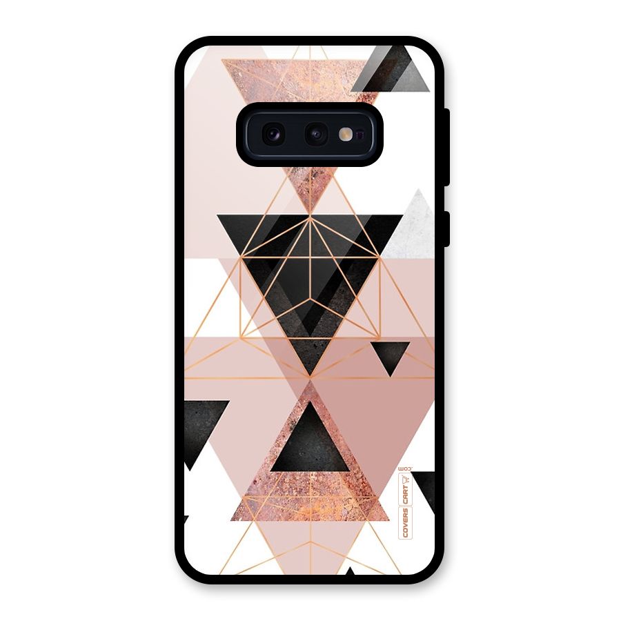 Abstract Rose Gold Triangles Glass Back Case for Galaxy S10e