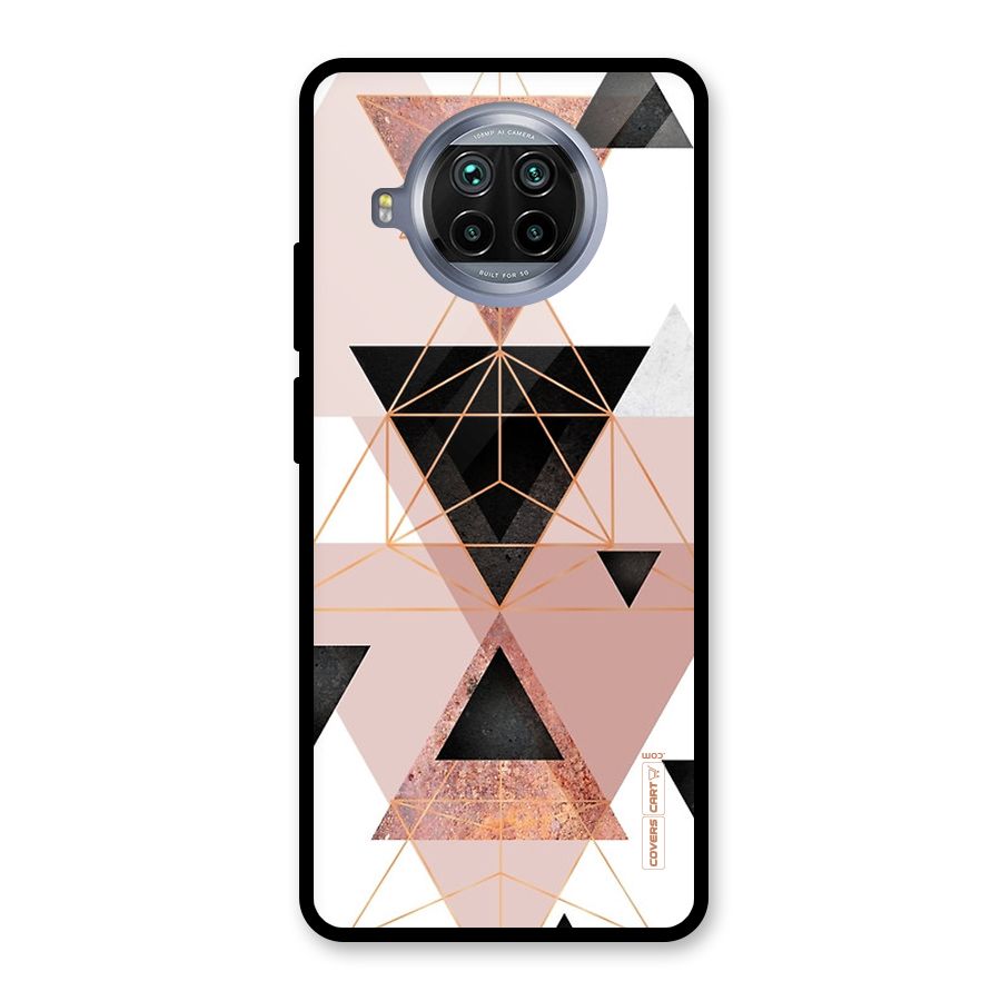 Abstract Rose Gold Triangles Glass Back Case for Mi 10i