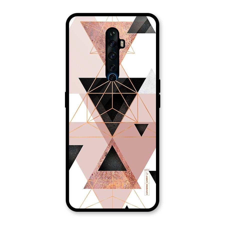 Abstract Rose Gold Triangles Glass Back Case for Oppo Reno2 Z