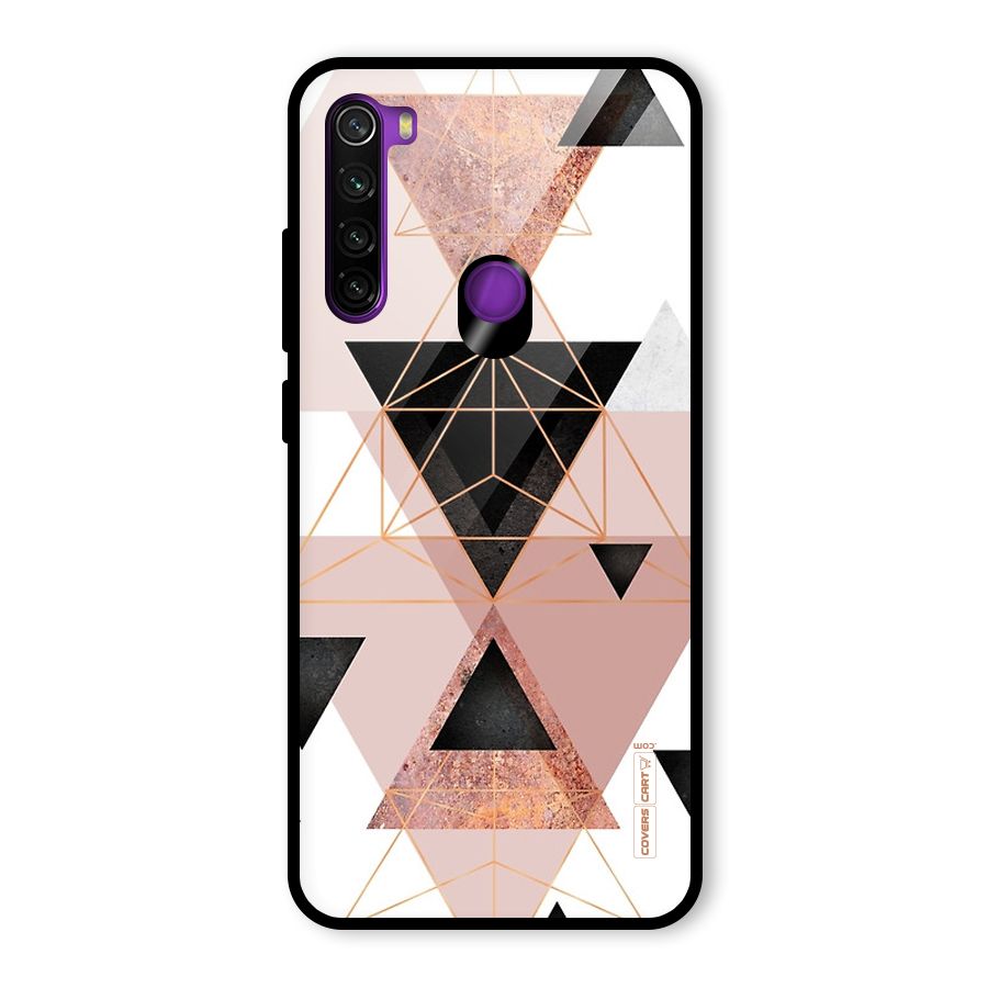 Abstract Rose Gold Triangles Glass Back Case for Redmi Note 8