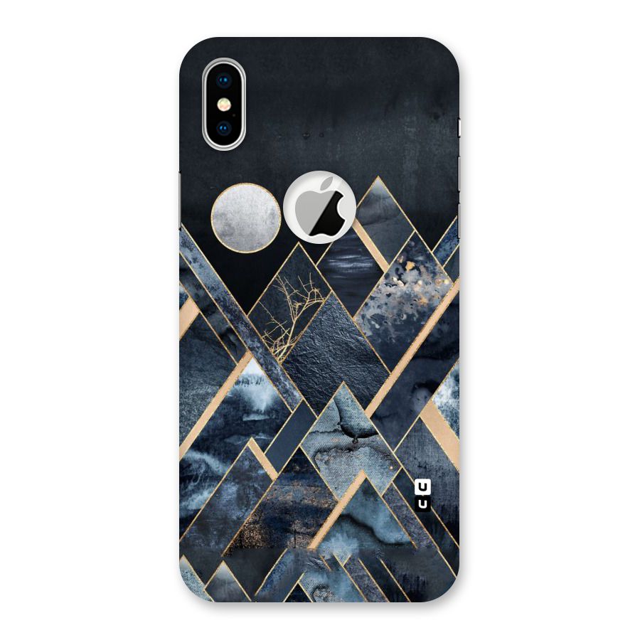 Abstract Scenic Design Back Case for iPhone XS Logo Cut