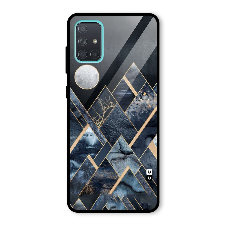 Abstract Scenic Design Glass Back Case for Galaxy A71