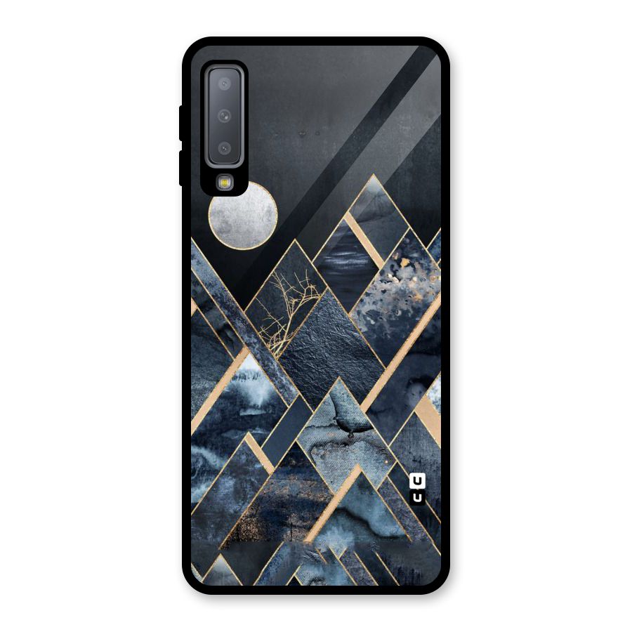 Abstract Scenic Design Glass Back Case for Galaxy A7 (2018)