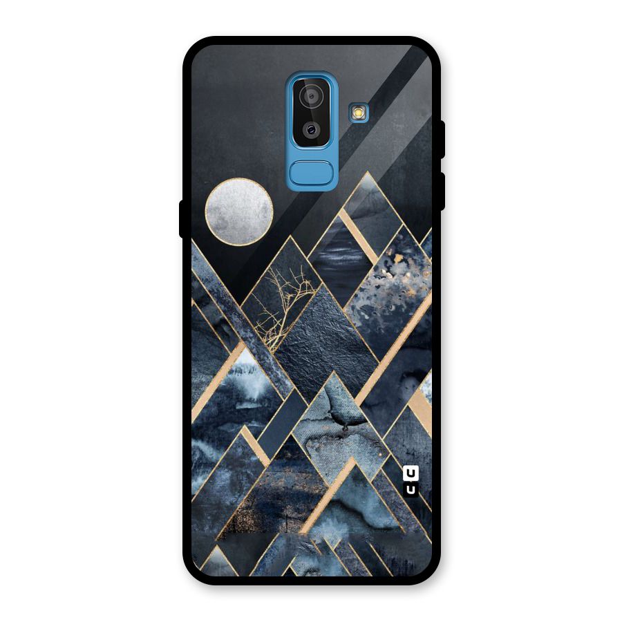 Abstract Scenic Design Glass Back Case for Galaxy J8