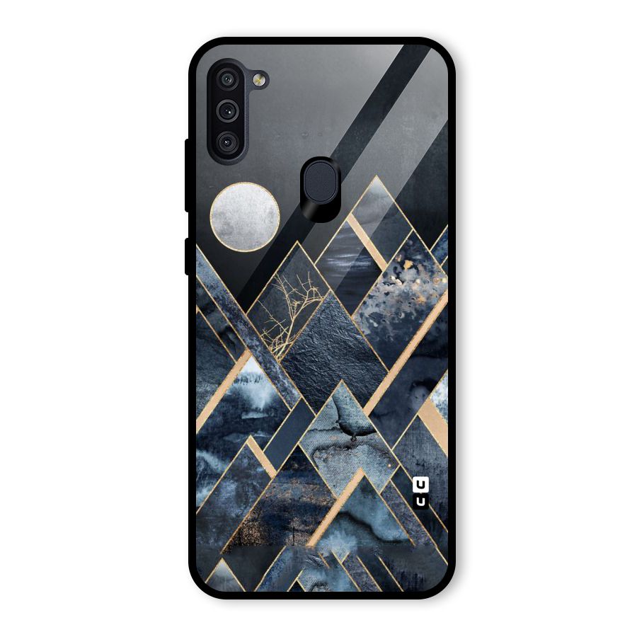 Abstract Scenic Design Glass Back Case for Galaxy M11