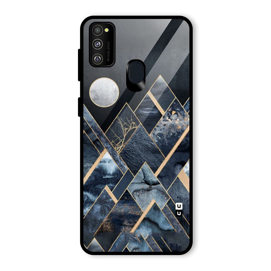 Abstract Scenic Design Glass Back Case for Galaxy M30s
