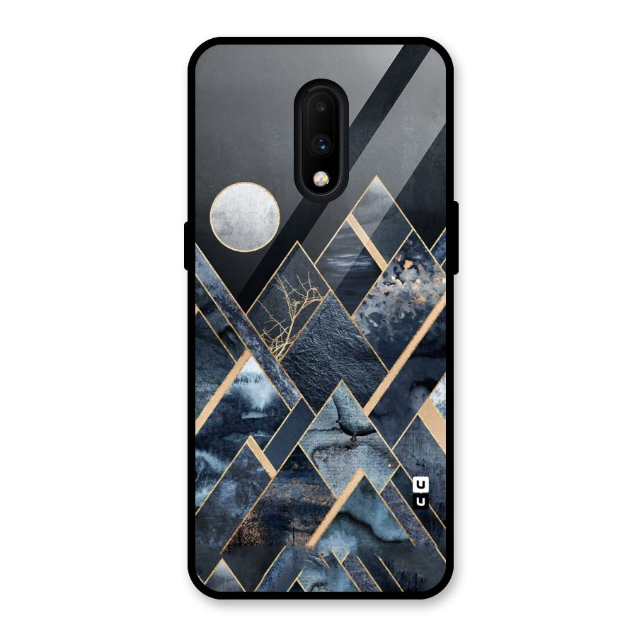 Abstract Scenic Design Glass Back Case for OnePlus 7