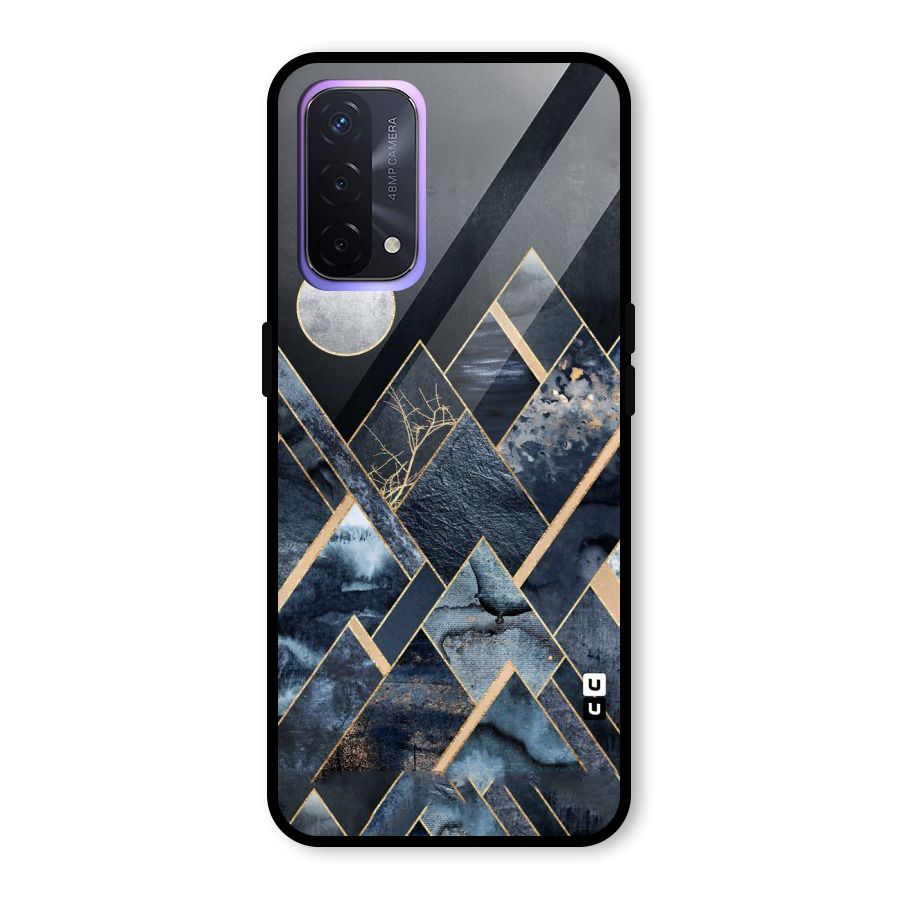 Abstract Scenic Design Glass Back Case for Oppo A74 5G