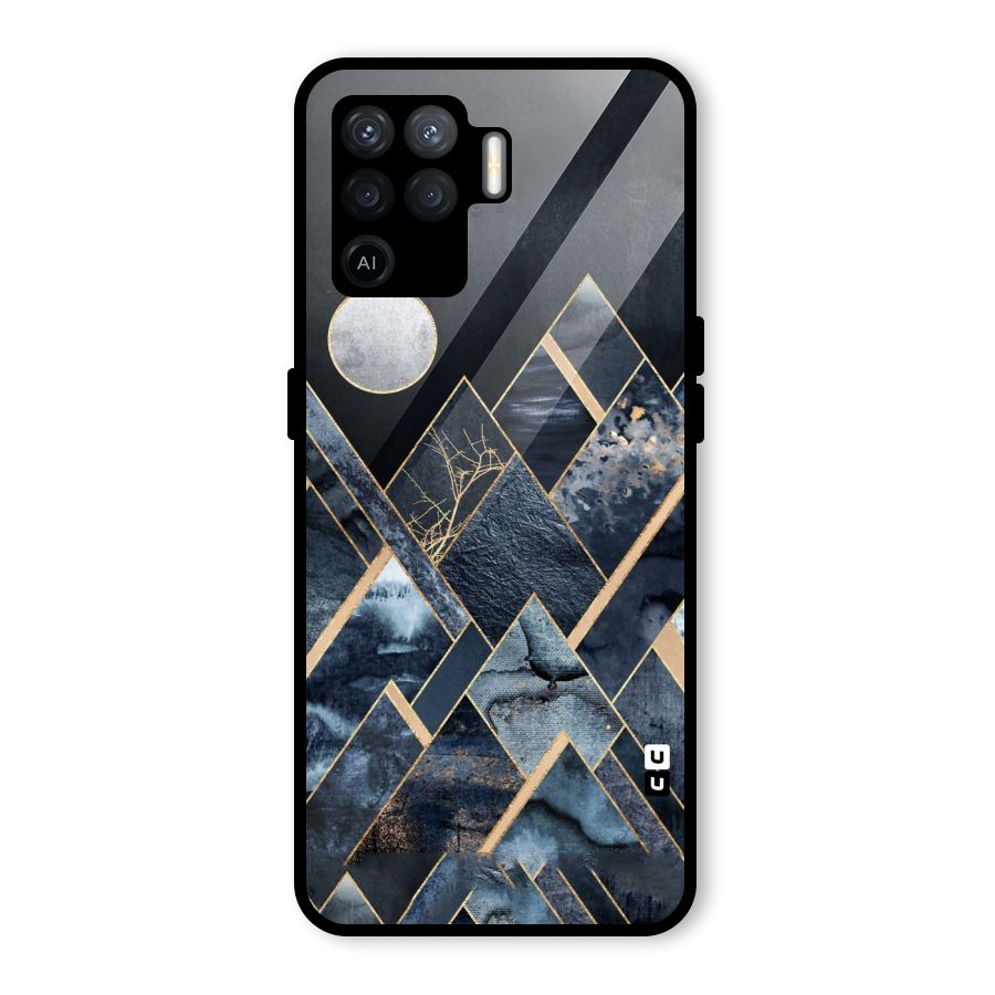 Abstract Scenic Design Glass Back Case for Oppo F19 Pro