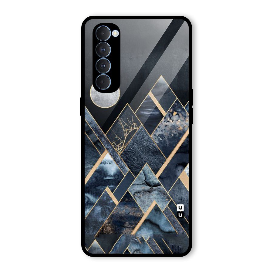 Abstract Scenic Design Glass Back Case for Oppo Reno4 Pro