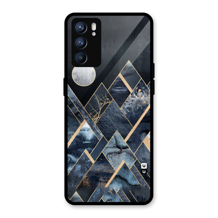 Abstract Scenic Design Glass Back Case for Oppo Reno6 5G