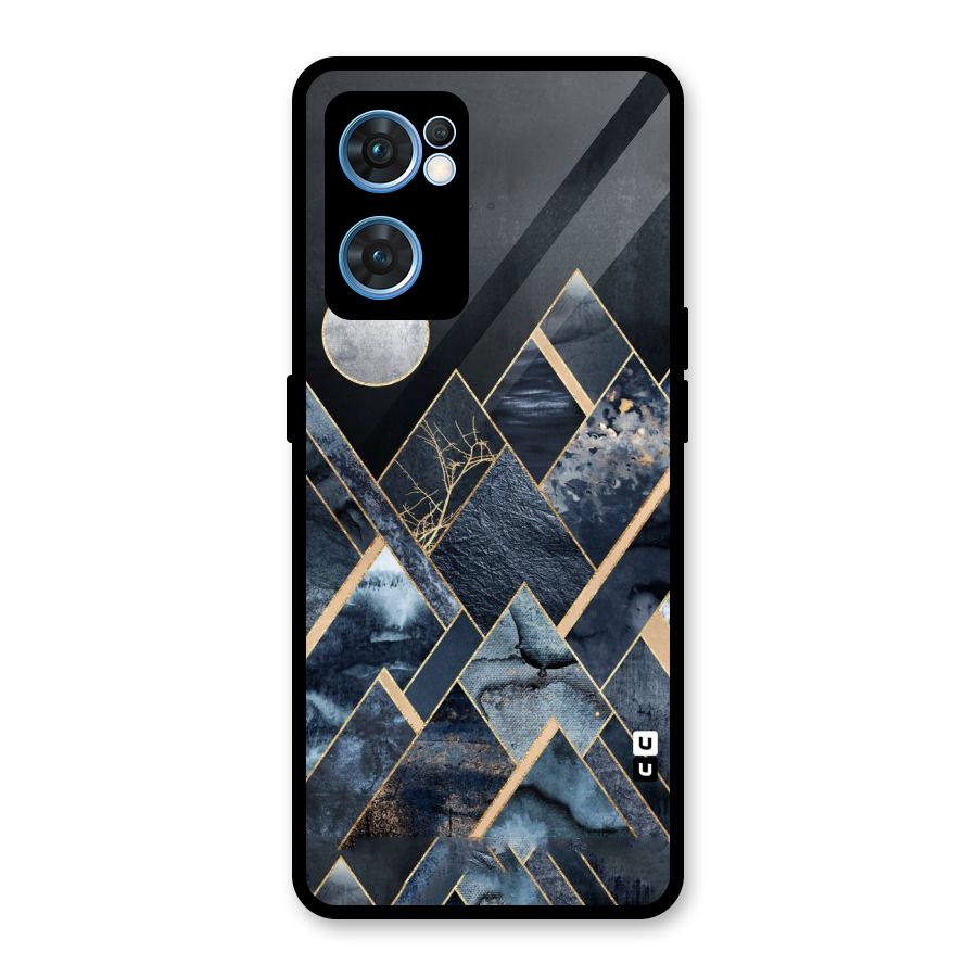 Abstract Scenic Design Glass Back Case for Oppo Reno7 5G