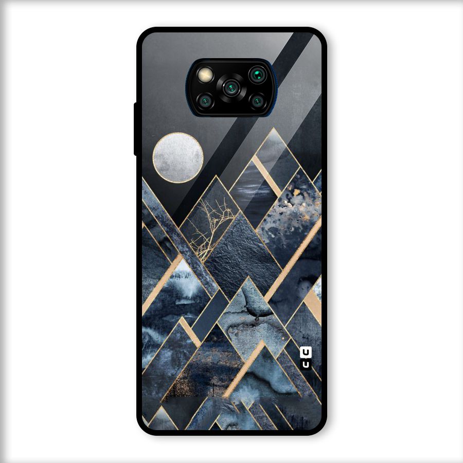 Abstract Scenic Design Glass Back Case for Poco X3