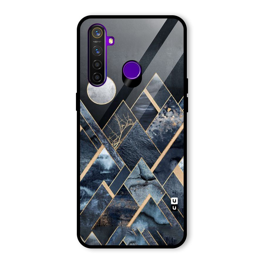Abstract Scenic Design Glass Back Case for Realme 5 Pro