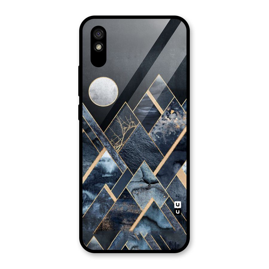 Abstract Scenic Design Glass Back Case for Redmi 9A