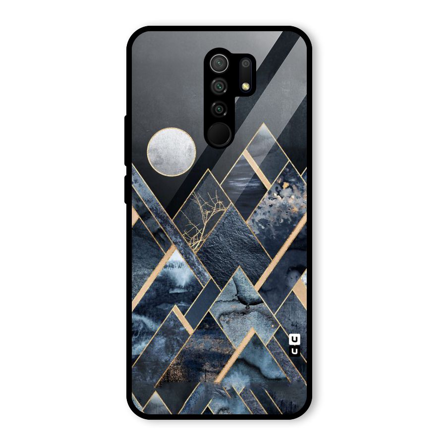 Abstract Scenic Design Glass Back Case for Redmi 9 Prime