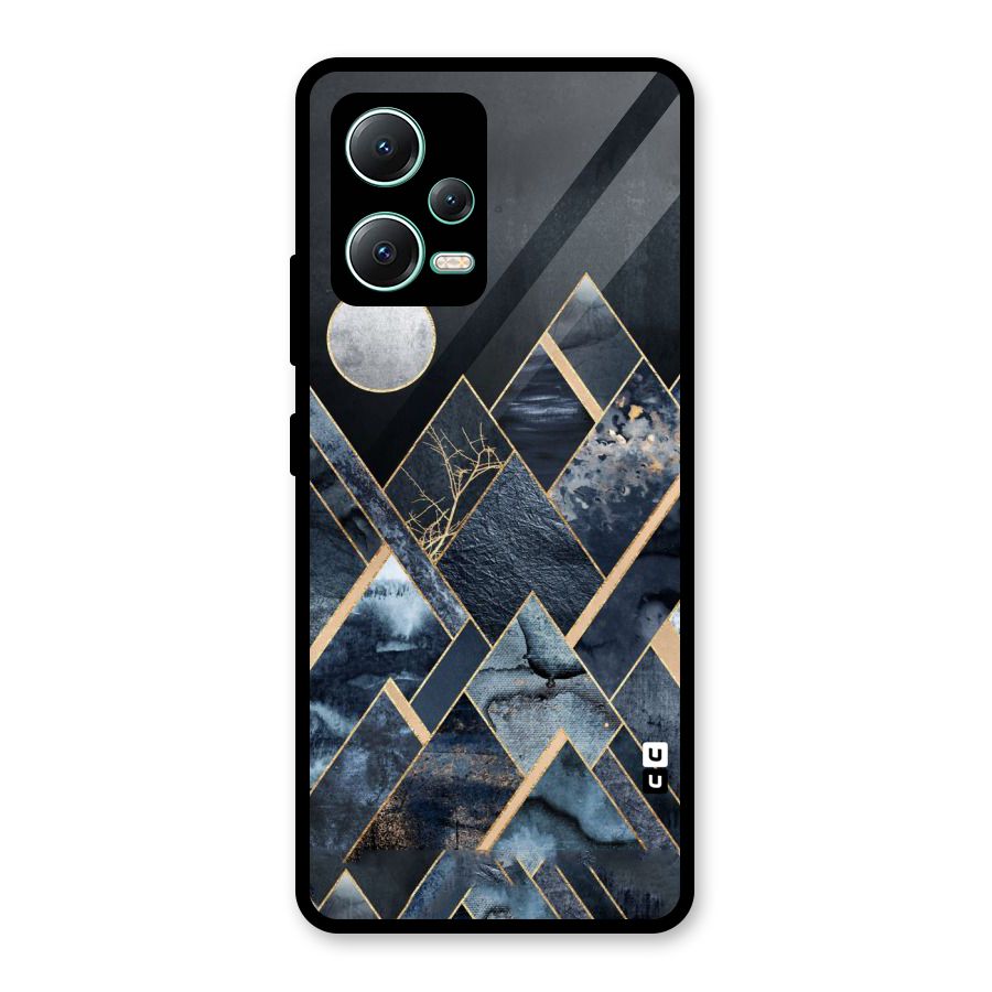 Abstract Scenic Design Glass Back Case for Redmi Note 12 5G