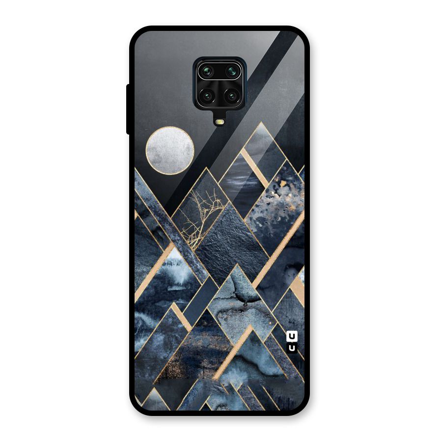 Abstract Scenic Design Glass Back Case for Redmi Note 9 Pro