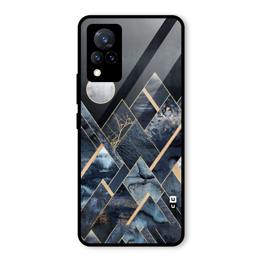 Abstract Scenic Design Glass Back Case for Vivo V21 5G
