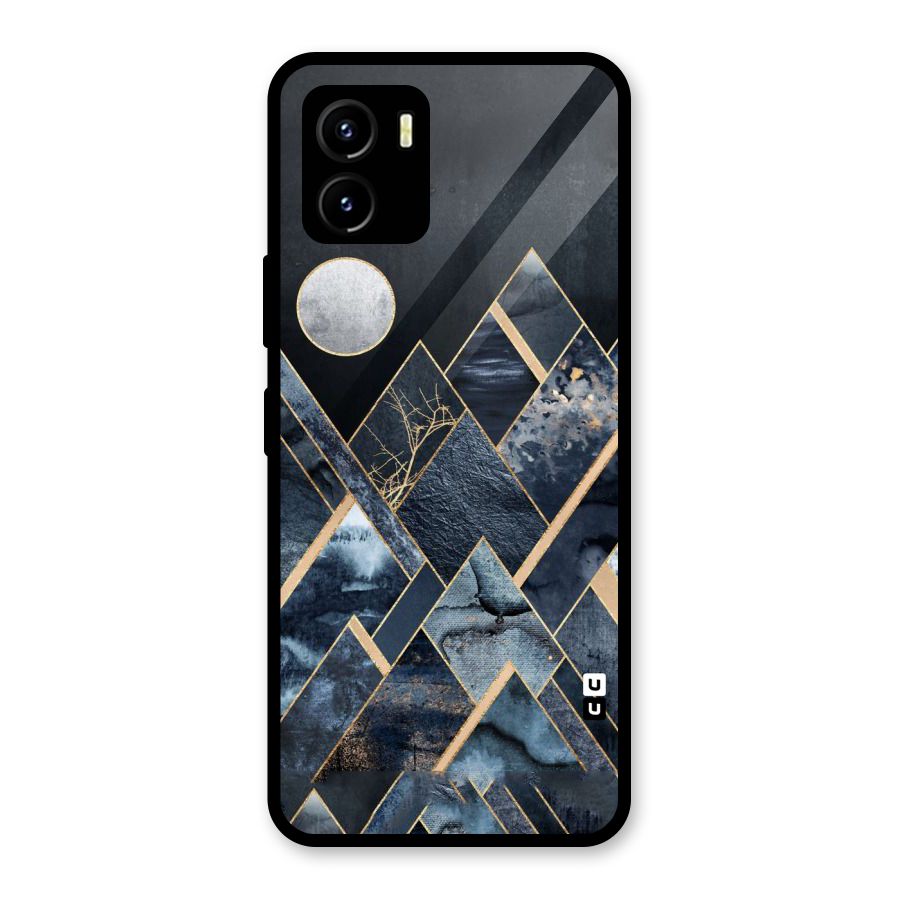 Abstract Scenic Design Glass Back Case for Vivo Y15s