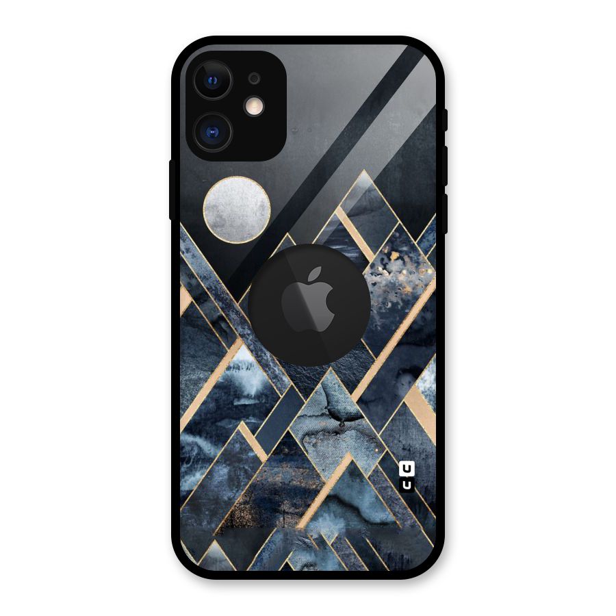 Abstract Scenic Design Glass Back Case for iPhone 11 Logo Cut