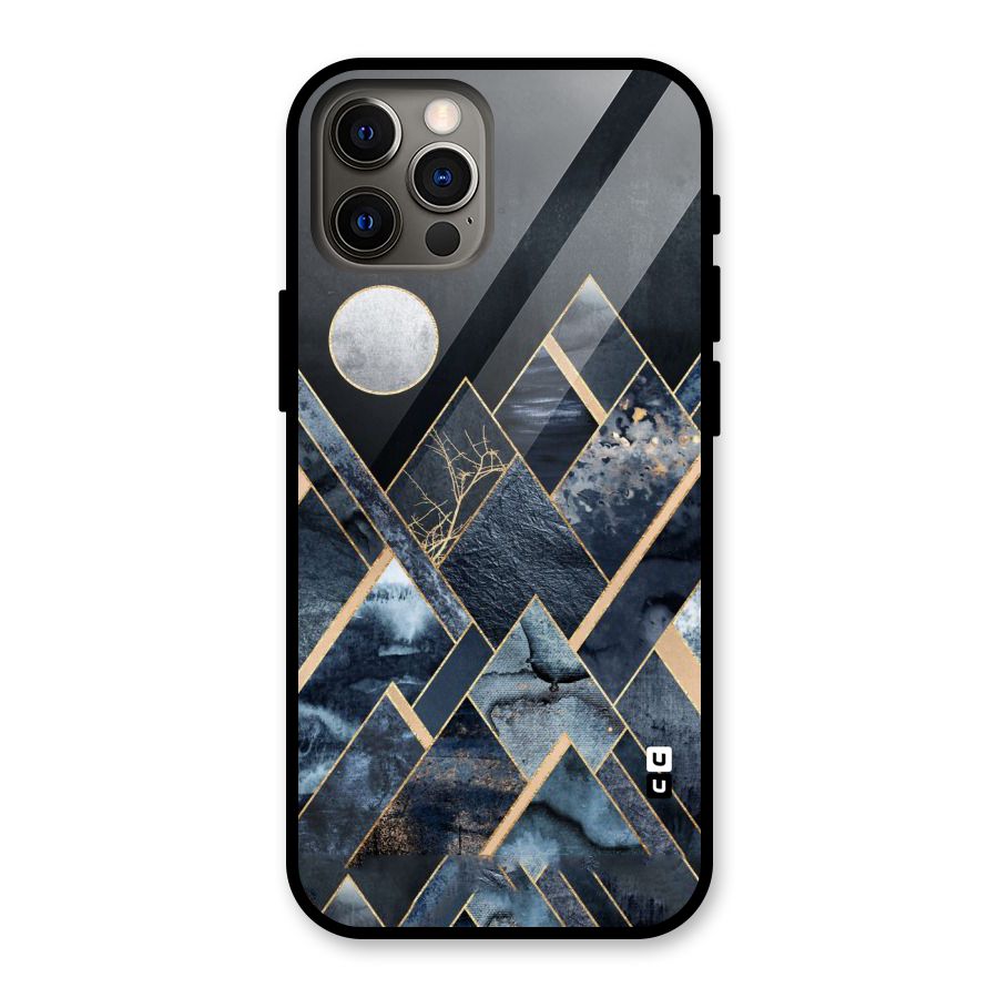 Abstract Scenic Design Glass Back Case for iPhone 12 Pro