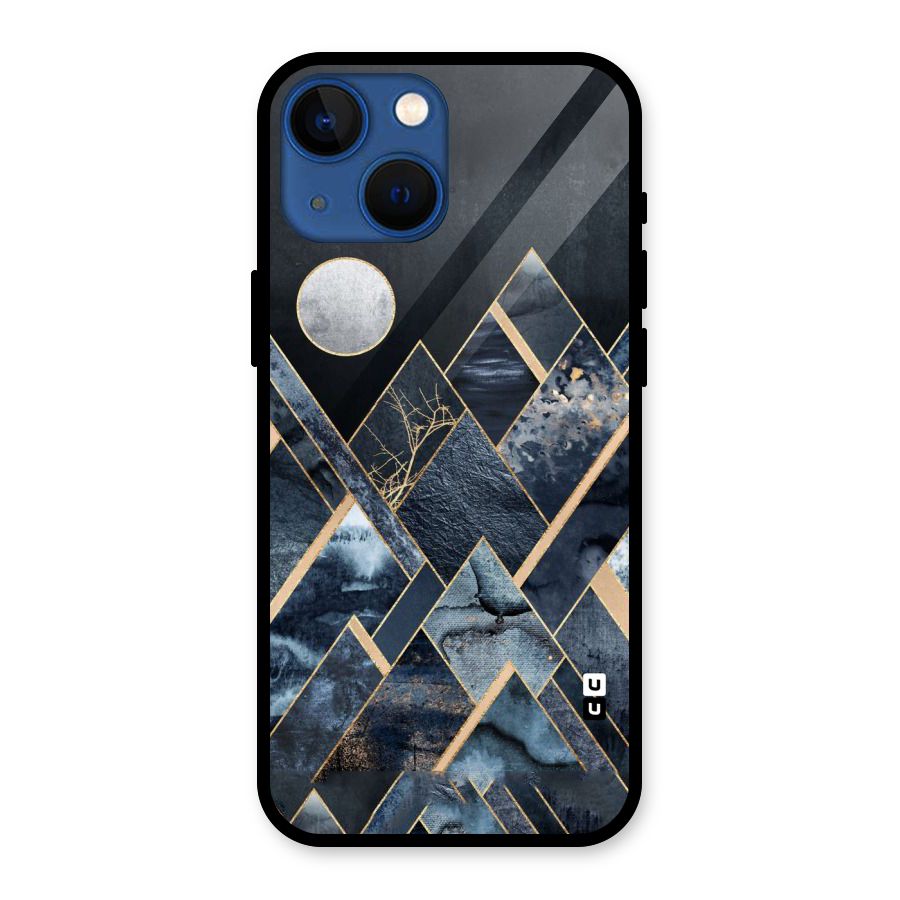 Abstract Scenic Design Glass Back Case for iPhone 13 Mini