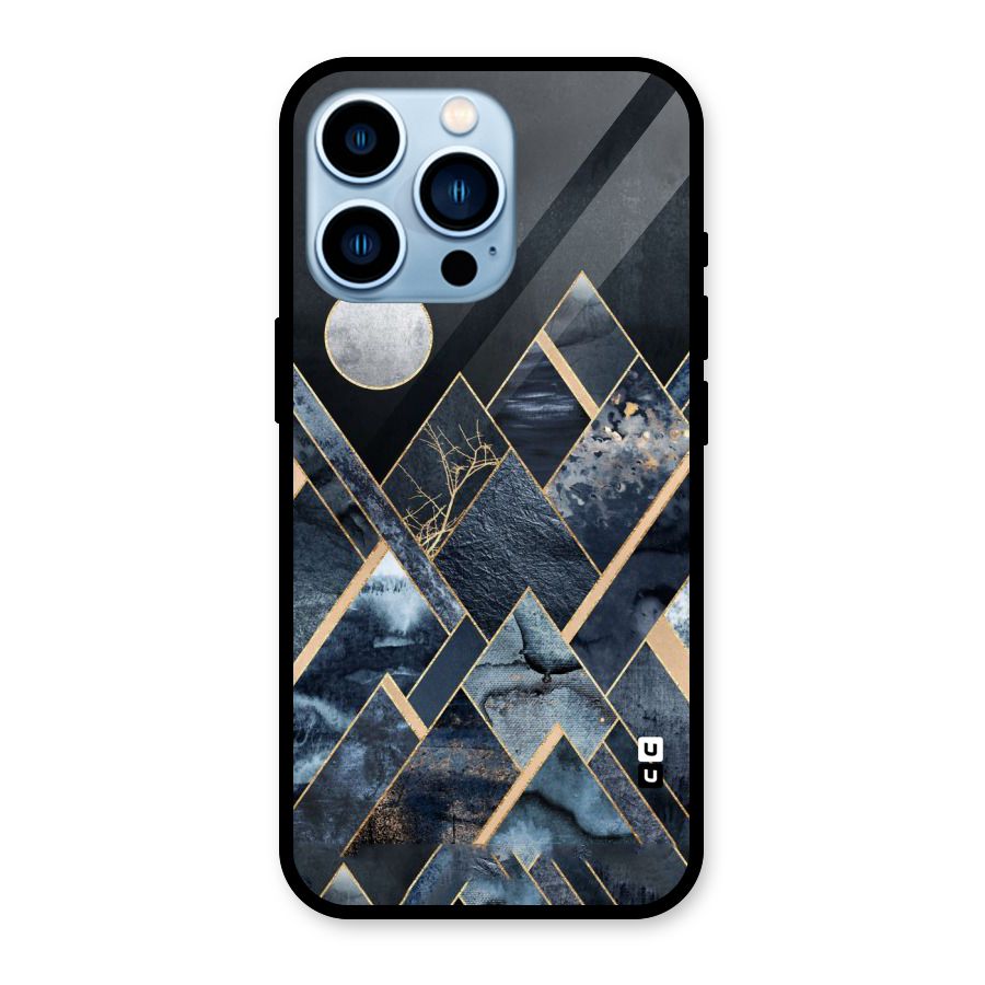 Abstract Scenic Design Glass Back Case for iPhone 13 Pro