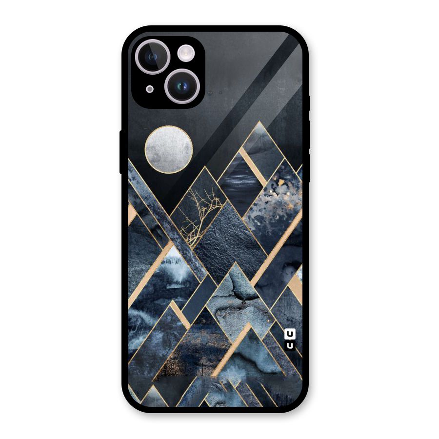 Abstract Scenic Design Glass Back Case for iPhone 14 Plus