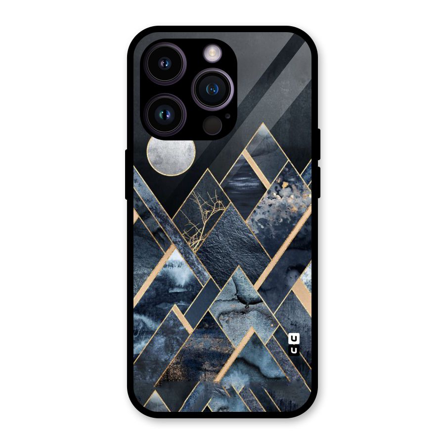 Abstract Scenic Design Glass Back Case for iPhone 14 Pro