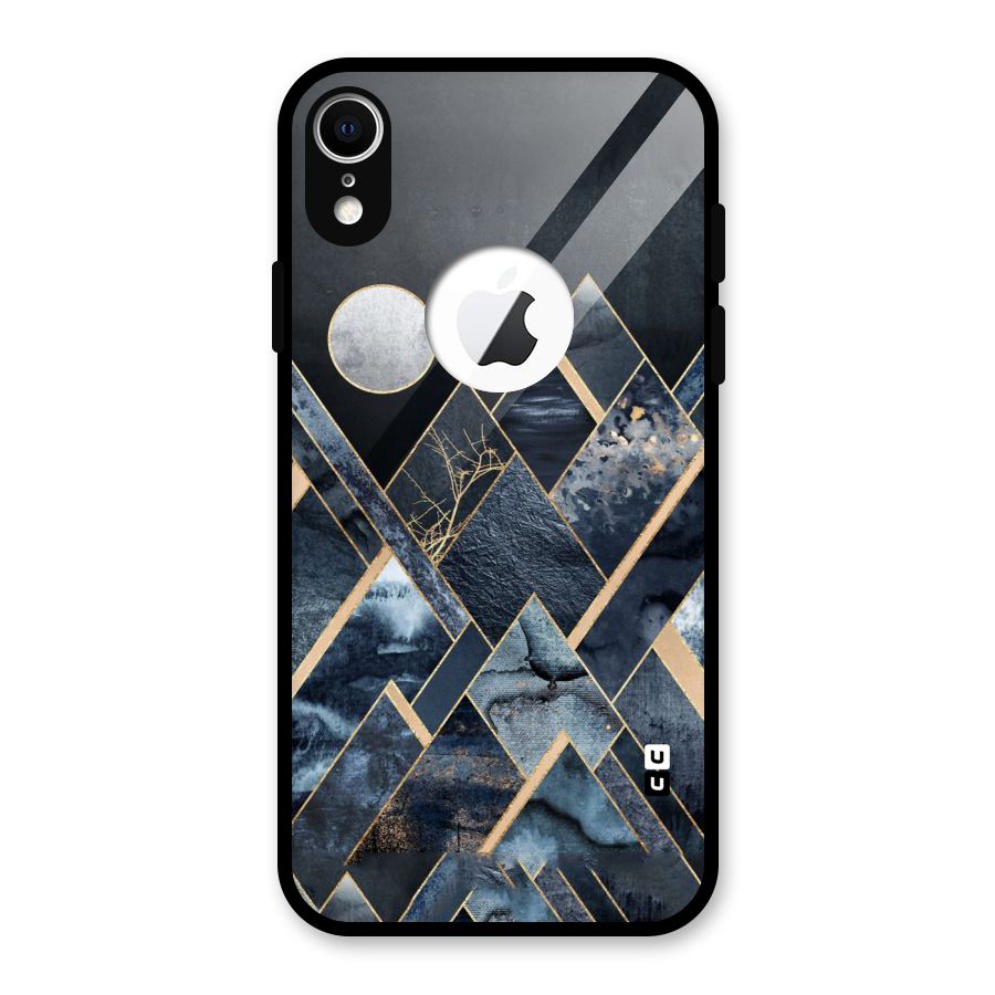 Abstract Scenic Design Glass Back Case for iPhone XR Logo Cut