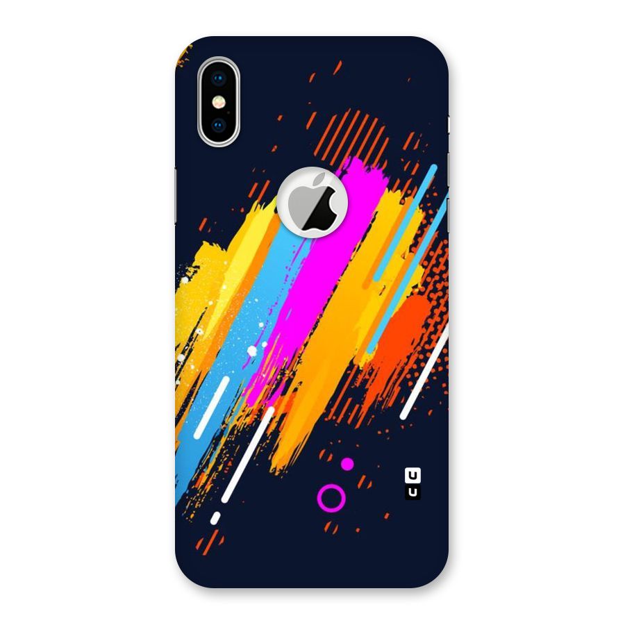 Abstract Shades Back Case for iPhone X Logo Cut