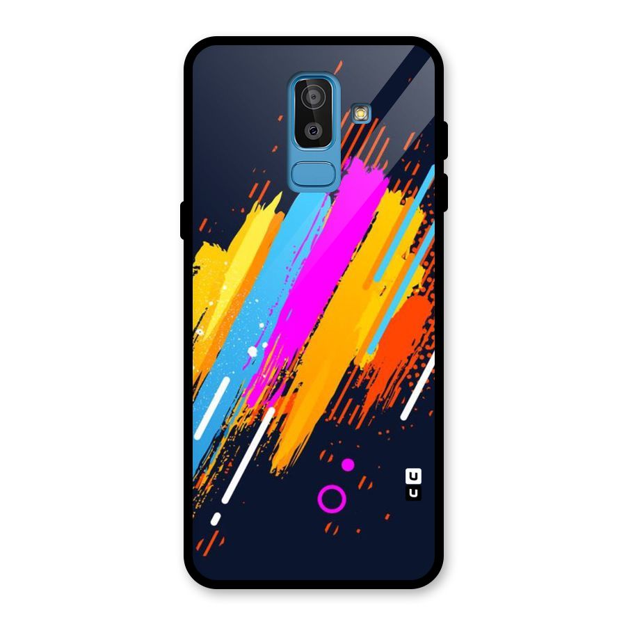 Abstract Shades Glass Back Case for Galaxy J8