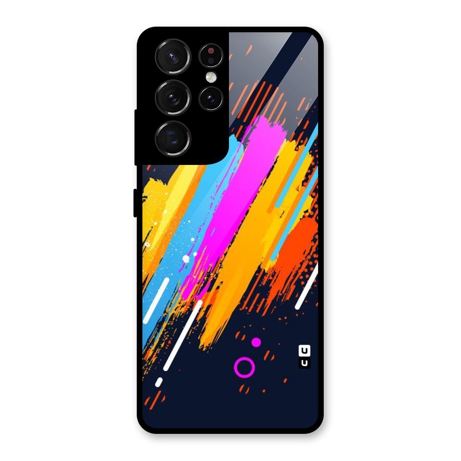 Abstract Shades Glass Back Case for Galaxy S21 Ultra 5G