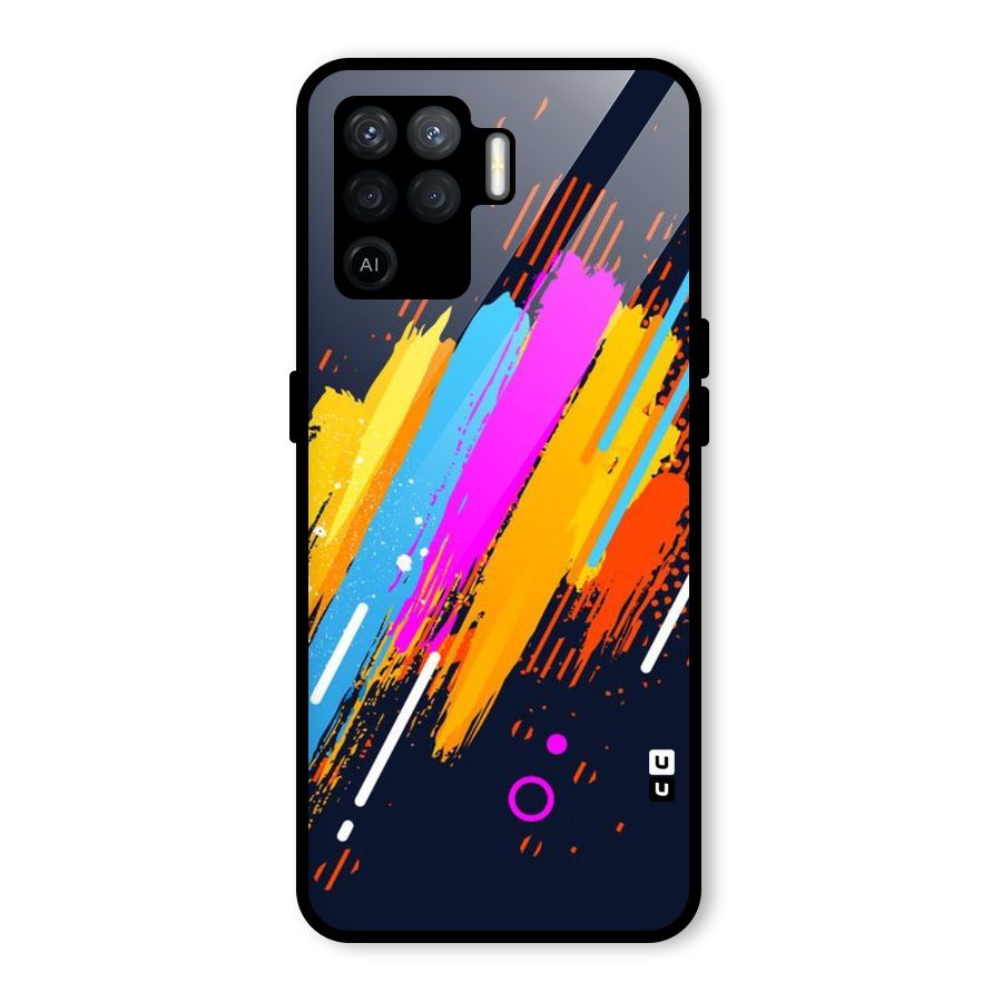 Abstract Shades Glass Back Case for Oppo F19 Pro