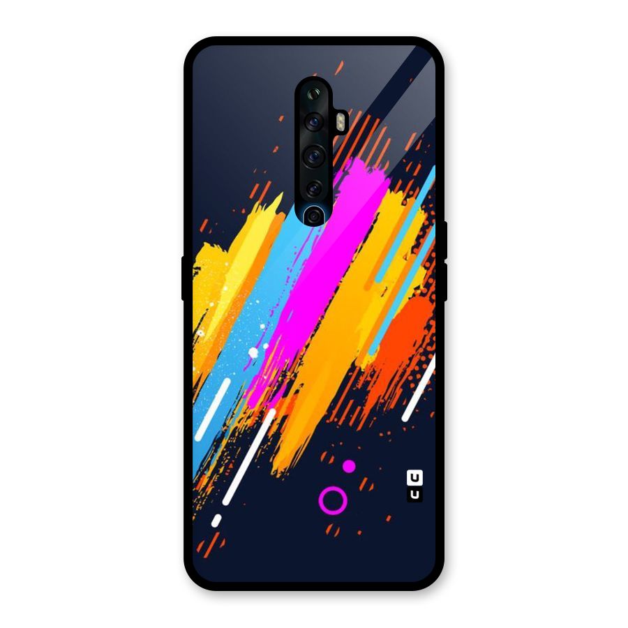 Abstract Shades Glass Back Case for Oppo Reno2 F